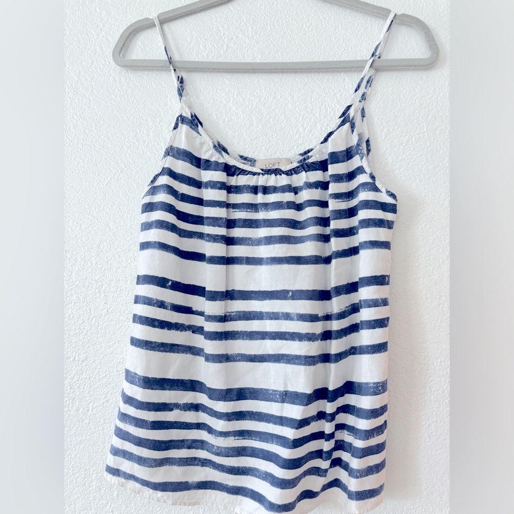 LOFT Blue and white striped top